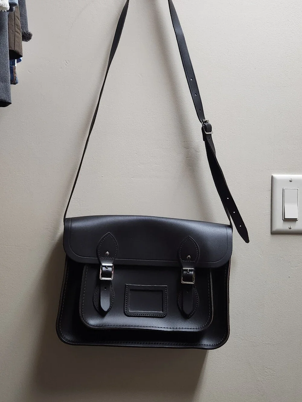 The Cambridge Satchel Company Black Leather Messenger Satchel